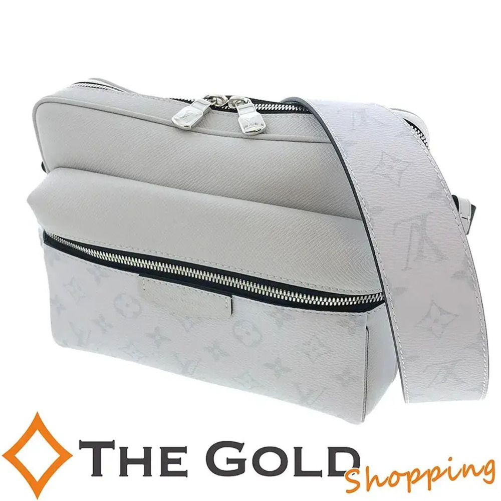 Louis Vuitton Outdoor Messenger Crossbody Bag Taigarama Leather White